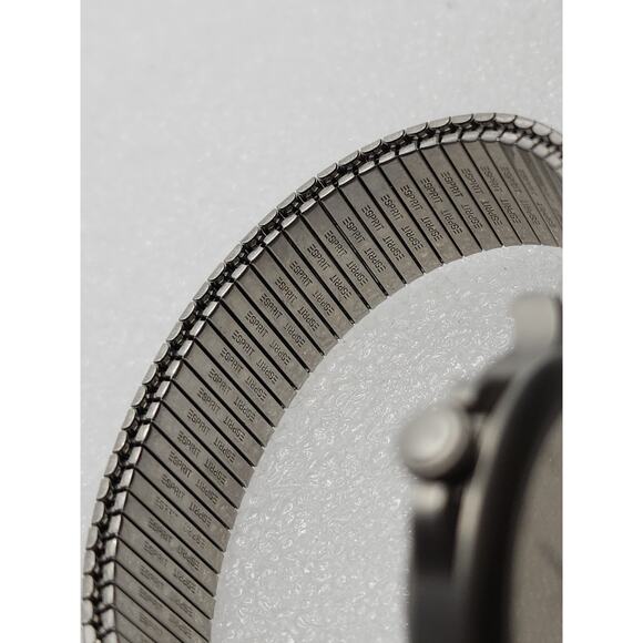 ESPRIT multi language Babylon Babel 6 o'clock day date Silver Stretch Band Watch - Picture 8 of 12